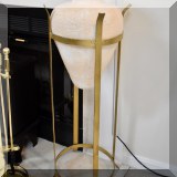 D08. 2 Ceramic vases in tall brass stands. 40”h